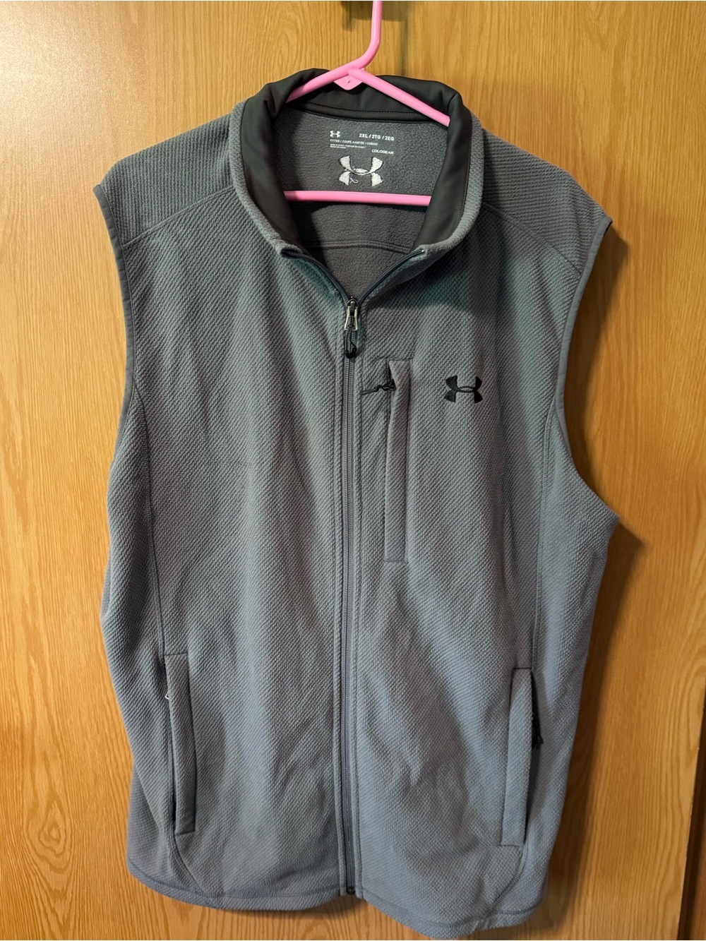 Under Armour Gray Sleeveless Fleece Zip Vest